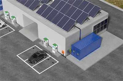 Zonne -energie en EV opladen